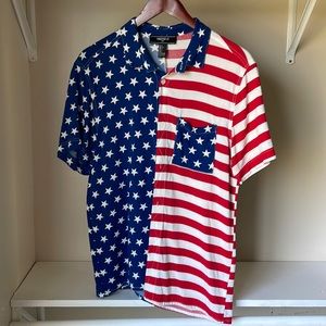 American flag forever 21 button down shirt